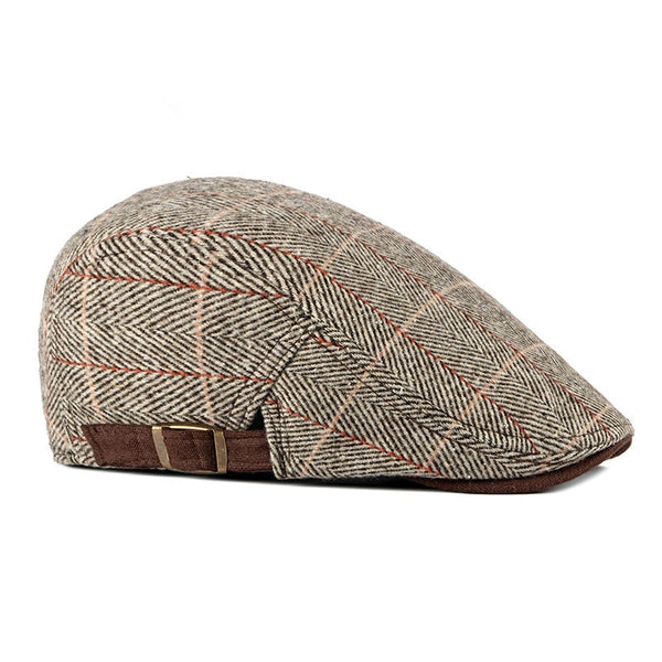 Men's Newsboy Beret Driver Hats Plaid Gatsby Golf Driving Cap Beanie