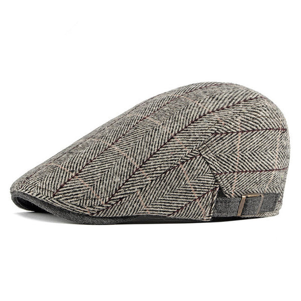 Men's Newsboy Beret Driver Hats Plaid Gatsby Golf Driving Cap Beanie
