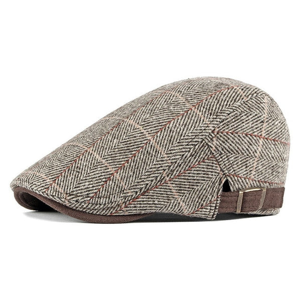 Men's Newsboy Beret Driver Hats Plaid Gatsby Golf Driving Cap Beanie
