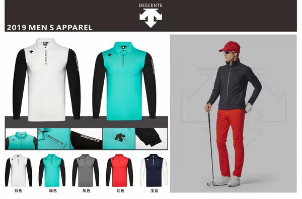Long sleeve DESCENTE Golf T-shirt 5colors Golf clothes  in choice Leisure Golf shirt