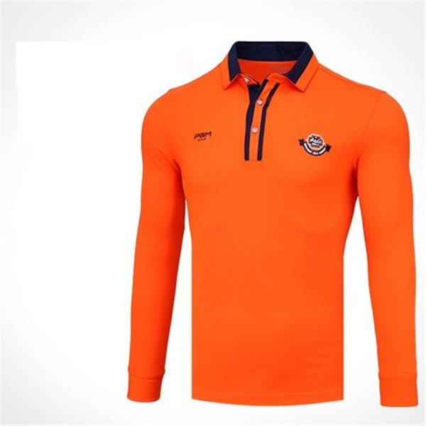 Men's Golf Long Sleeves T shirt Outdoor Sports Turn down Shirts Men Breathable
