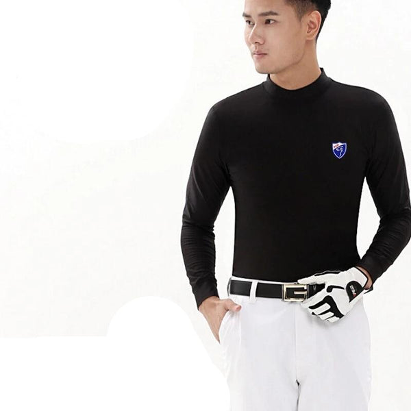 Men  Golf Shirt Long Sleeve Ice Tight T Shirt Mens Quick-dry