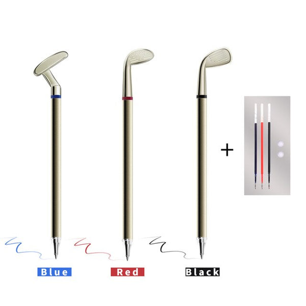 Metal Sign Pen Golf Club Pen Gift for Golfer Coworker Men Women Xmas Golf Pens Office Stationery Desktop Blue Red Black Ink