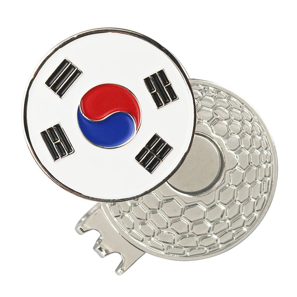PINMEI Golf Ball Marks with Magnetic Golf Hat Clips Country Flag Golf Makrers(USA eagle Korea Japan UK flag markers) Size 1 inch
