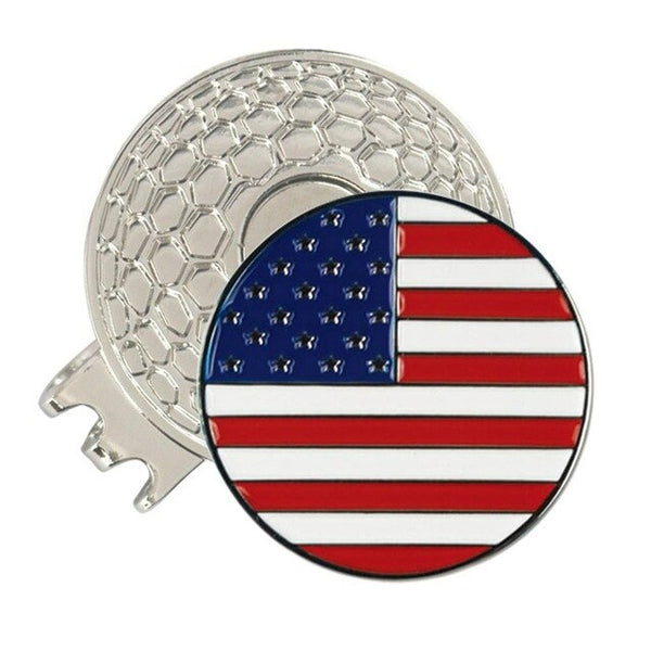 PINMEI Golf Ball Marks with Magnetic Golf Hat Clips Country Flag Golf Makrers(USA eagle Korea Japan UK flag markers) Size 1 inch