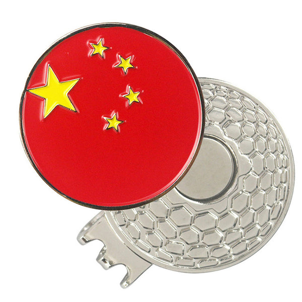 PINMEI Golf Ball Marks with Magnetic Golf Hat Clips Country Flag Golf Makrers(USA eagle Korea Japan UK flag markers) Size 1 inch
