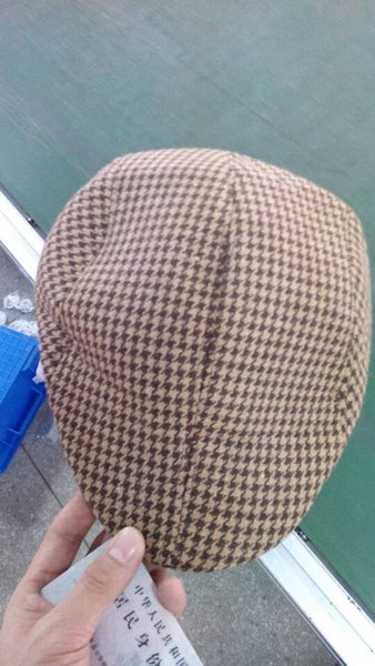 Cool Men Tweed Flat Herringbone Country Peak Hat Farmer Golf Retro Cap