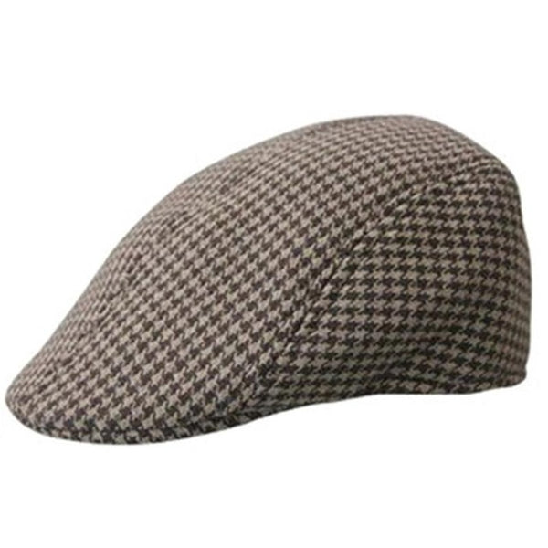 Simple Houndstooth Pattern Outdoor Warm Golf Beret Golf Hat For Men & Women