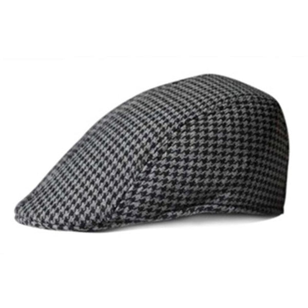 Simple Houndstooth Pattern Outdoor Warm Golf Beret Golf Hat For Men & Women