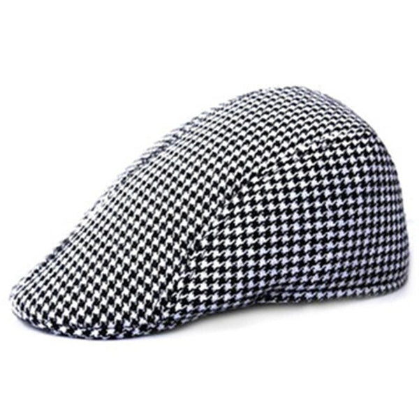 Simple Houndstooth Pattern Outdoor Warm Golf Beret Golf Hat For Men & Women