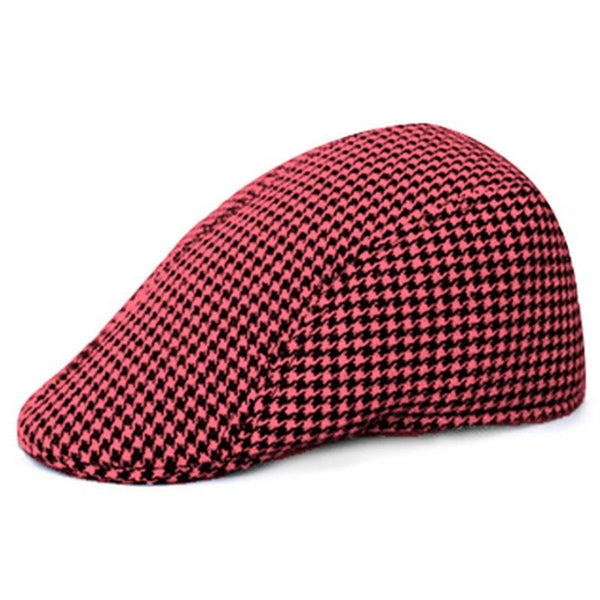 Simple Houndstooth Pattern Outdoor Warm Golf Beret Golf Hat For Men & Women