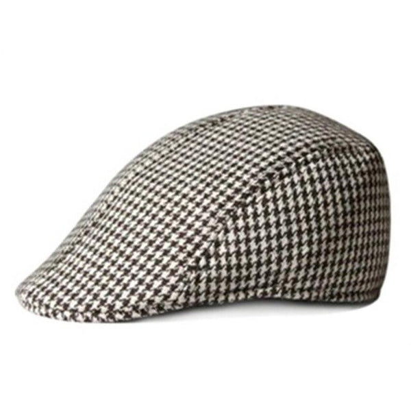 Simple Houndstooth Pattern Outdoor Warm Golf Beret Golf Hat For Men & Women