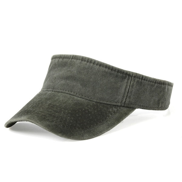 Summer Outdoor Sport Top Air Caps for Men Women Washed denim Visor Cap