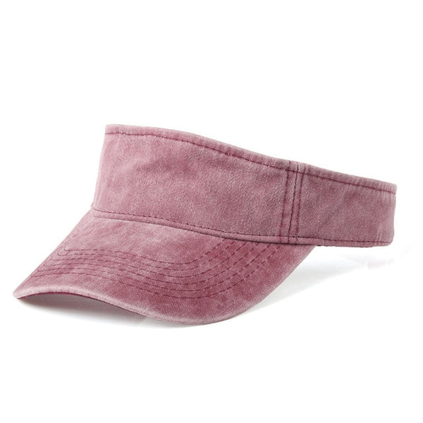 Summer Outdoor Sport Top Air Caps for Men Women Washed denim Visor Cap