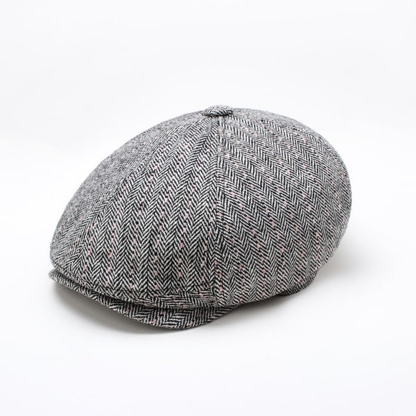Men British Style Octagonal Hats Winter Wool Hat Gatsby Cap Ivy Hat Golf  Caps