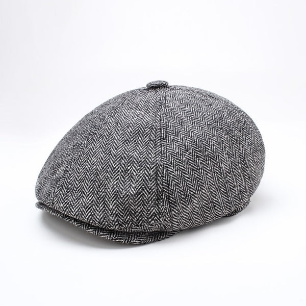 Men British Style Octagonal Hats Winter Wool Hat Gatsby Cap Ivy Hat Golf  Caps
